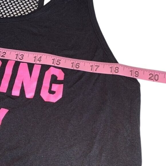 Scarlett Black Mesh Tank Top "Shopping Is My Cardio" Graphic XL - Picture 10 of 10